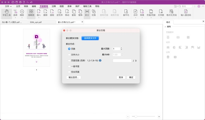 多個PDF文檔拆分