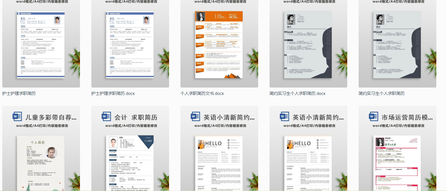 福昕云模板多種格式的簡(jiǎn)歷模板，滿足不同需求的你